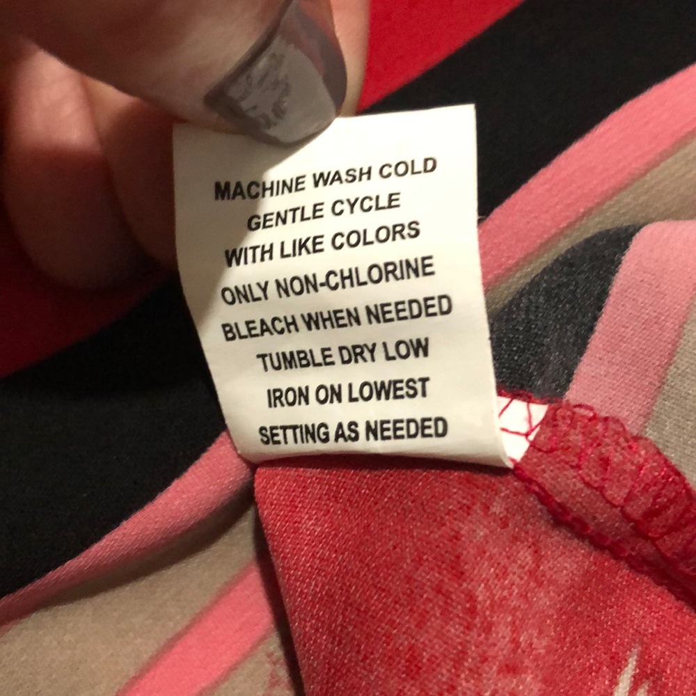 Notations Long Sleeve Red High Low ButtonDown Top - Picture 8 of 8